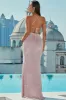 Light Pink Halter Neck Sequined Mermaid Prom Dress sold by Zapaka