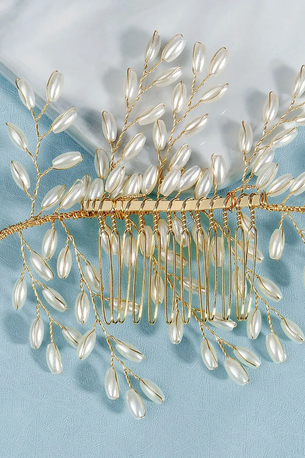 Silver Pearl Bridal Hair Clip sold by Zapaka product image thumbnail 3