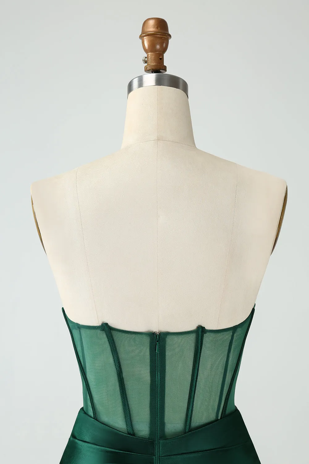 Dark Green Corset Strapless Bodycon Short Homecoming Dress sold by Zapaka product image thumbnail 5
