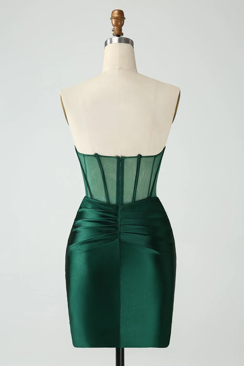 Dark Green Corset Strapless Bodycon Short Homecoming Dress sold by Zapaka product image thumbnail 2
