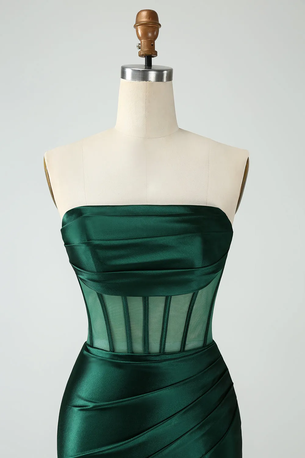 Dark Green Corset Strapless Bodycon Short Homecoming Dress sold by Zapaka product image thumbnail 4