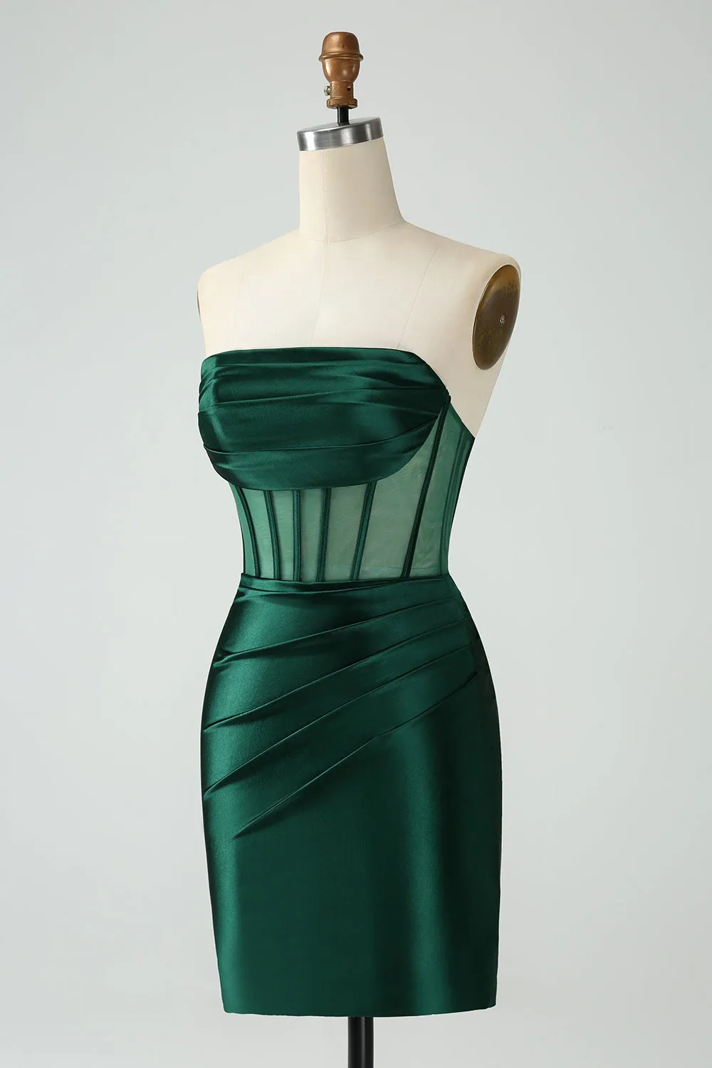 Dark Green Corset Strapless Bodycon Short Homecoming Dress sold by Zapaka product image thumbnail 3