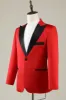 Notched Lapel Red Prom Blazer for Men sold by Zapaka