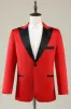Notched Lapel Red Prom Blazer for Men sold by Zapaka