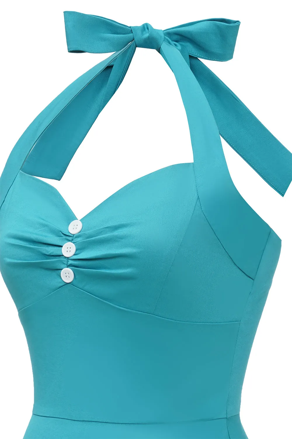 Halter Blue Vintage Dress with Bowknot sold by Zapaka product image thumbnail 5