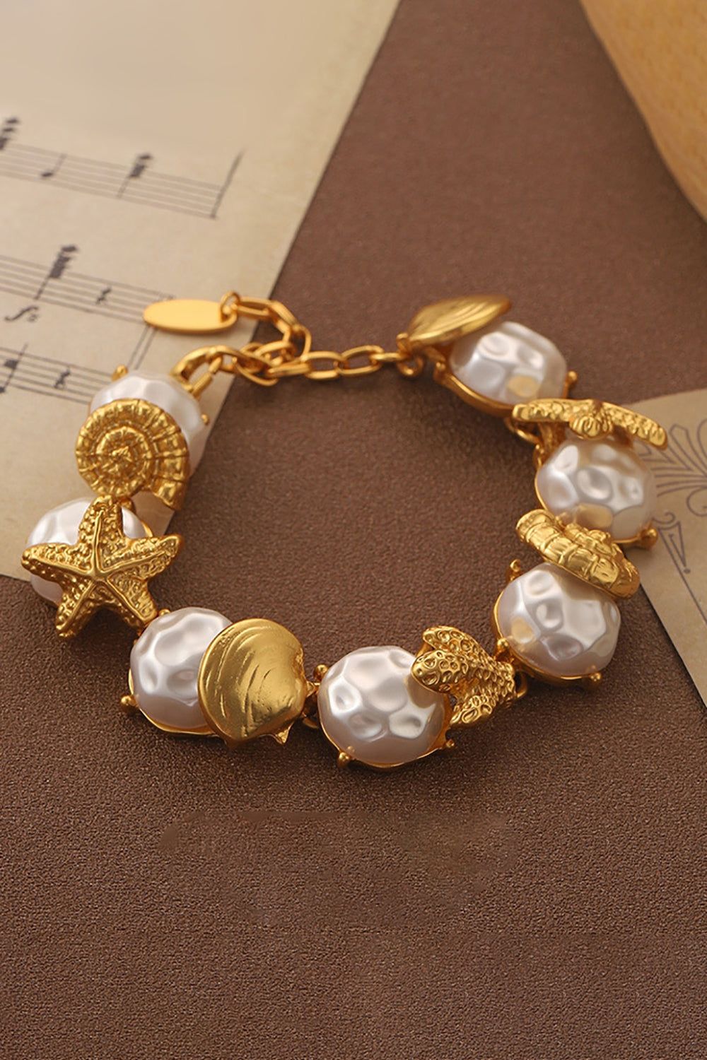 Vintage Style Golden Pearl Bracelet sold by Zapaka