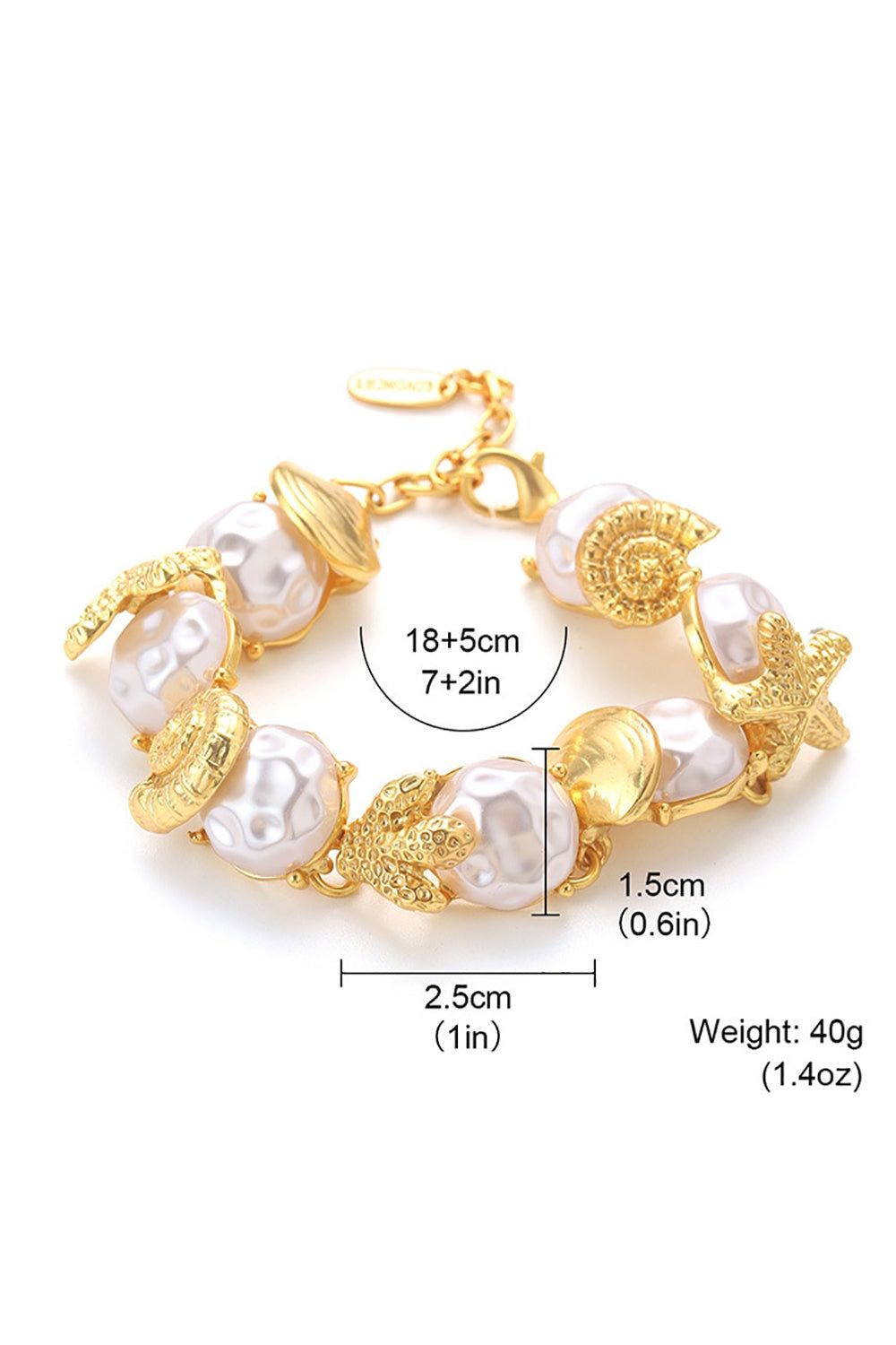 Vintage Style Golden Pearl Bracelet sold by Zapaka product image thumbnail 3