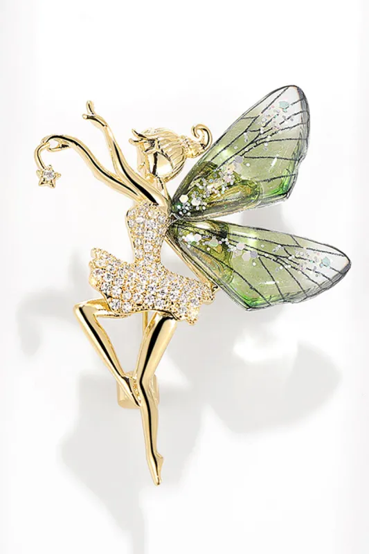 Transparent Wings Angel Brooch sold by Zapaka