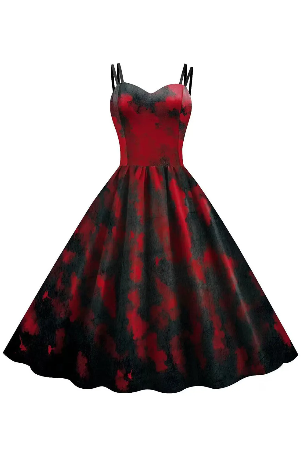 Bat Embroidery Halloween Black Vintage Dress sold by Zapaka product image thumbnail 4