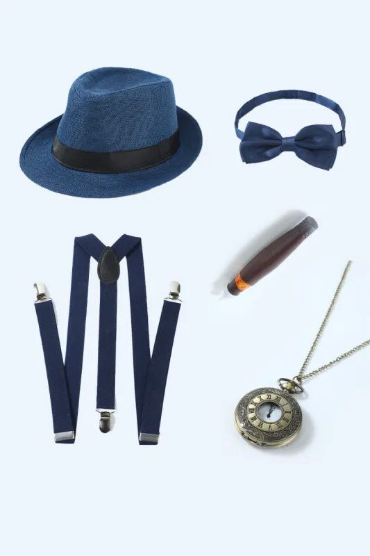 Blue 1920s Accessories Set for Men made by Zapaka