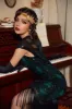 Black&Green Sequins 1920s Dress with Tassel sold by Zapaka