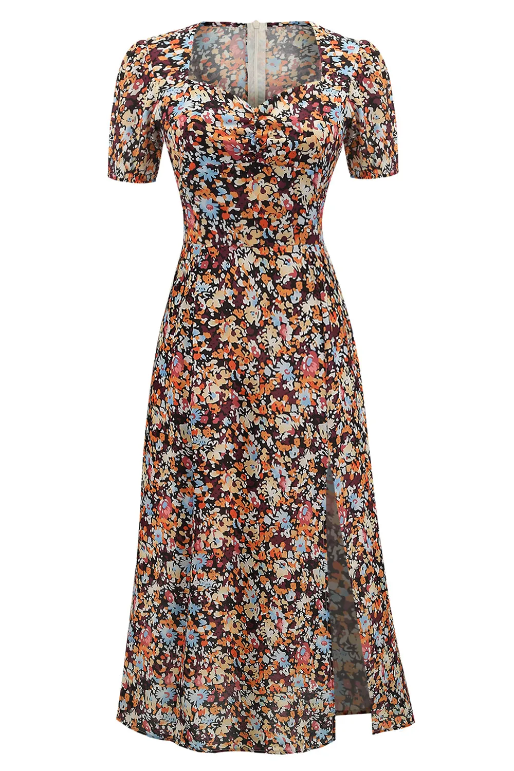 V Neck Floral 1950s Vintage Dress sold by Zapaka