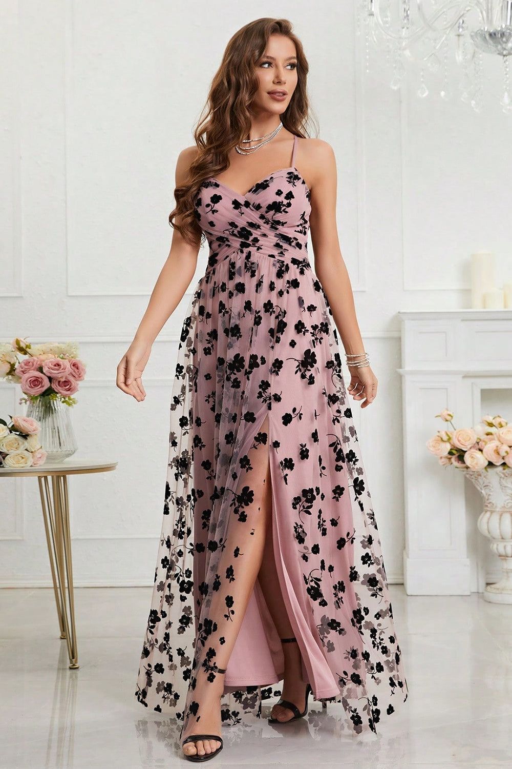 A-Line Mauve Prom Dress with Slit sold by Zapaka product image thumbnail 3