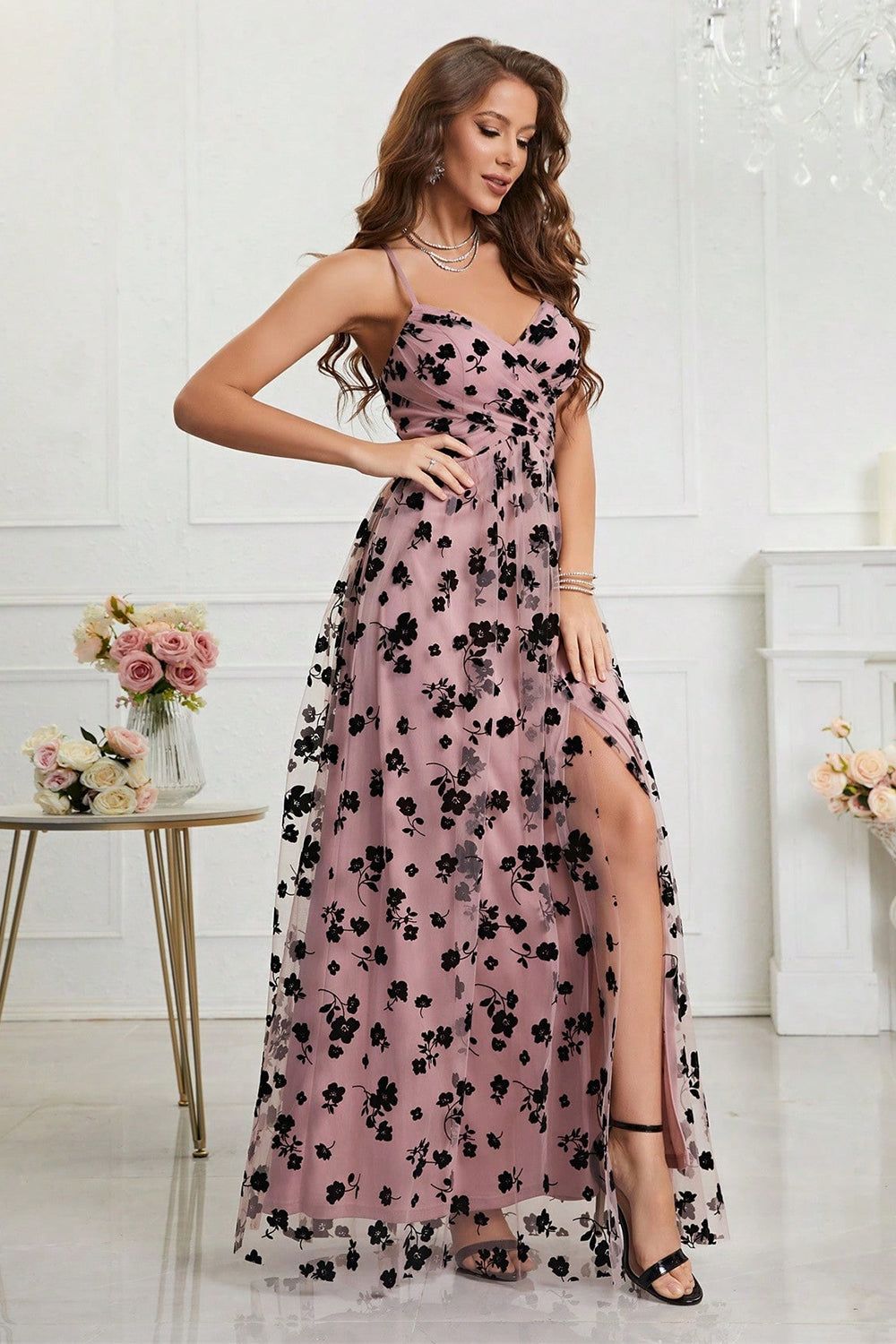 A-Line Mauve Prom Dress with Slit sold by Zapaka product image thumbnail 4