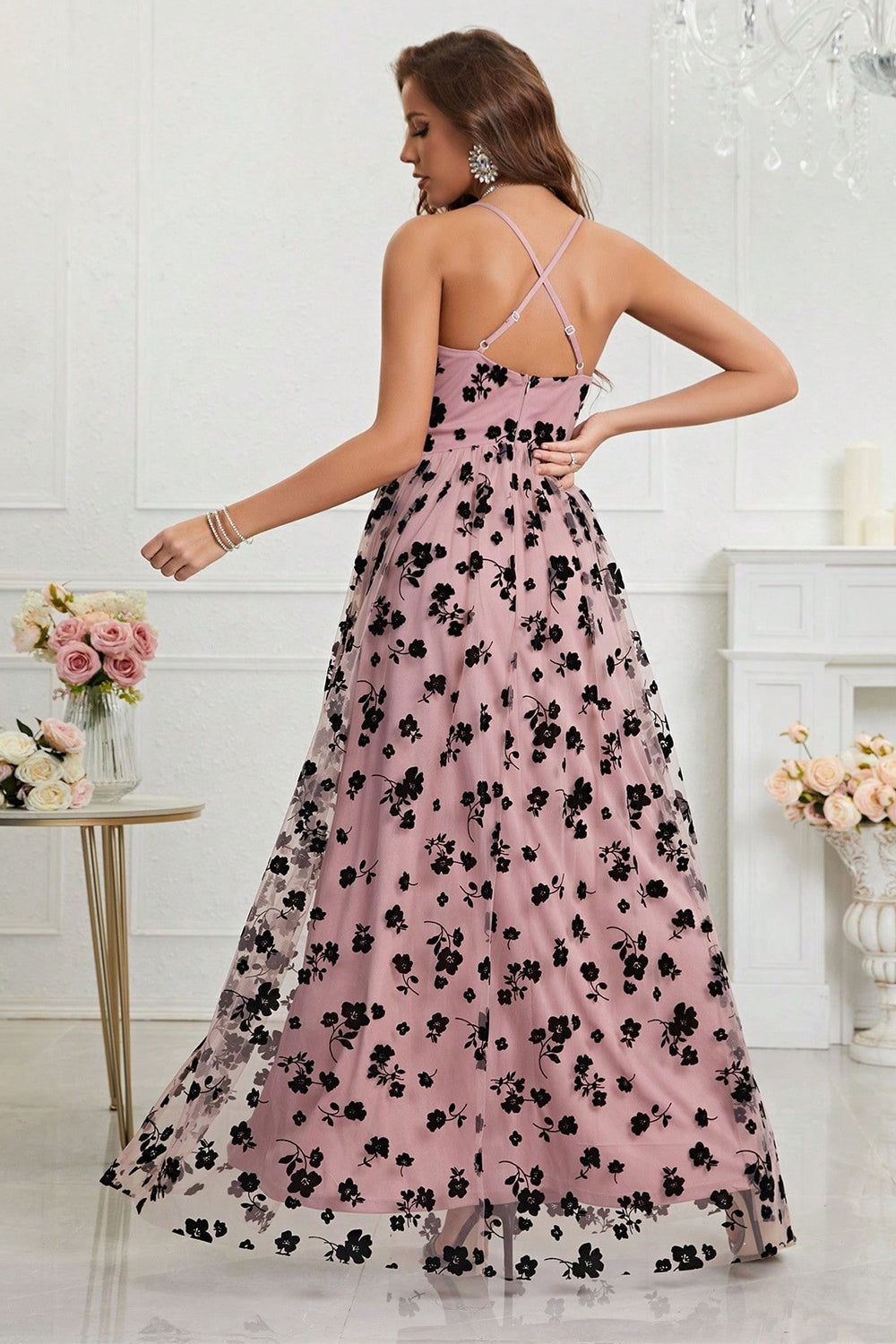 A-Line Mauve Prom Dress with Slit sold by Zapaka product image thumbnail 2