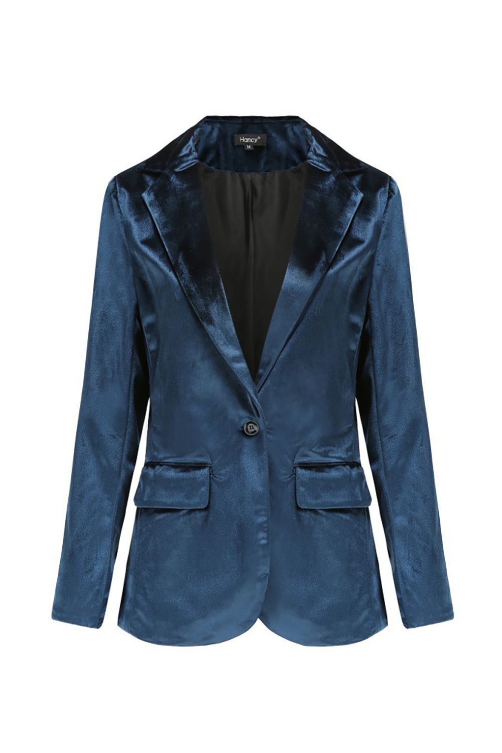 Black Notched Lapel One Button Women Blazer sold by Zapaka product image thumbnail 3