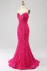 Bling Mermaid Sweetheart Hot Pink Sequins Long Prom Dress sold by Zapaka