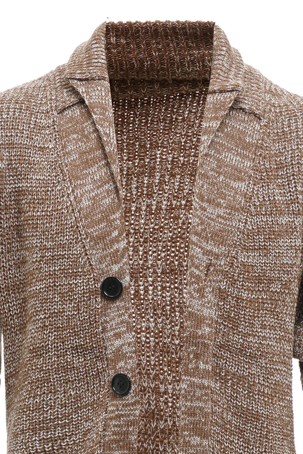 Khaki Shawl Collar Long Sleeves Loose Fit Men's Cardigan Sweater sold by Zapaka product image thumbnail 4