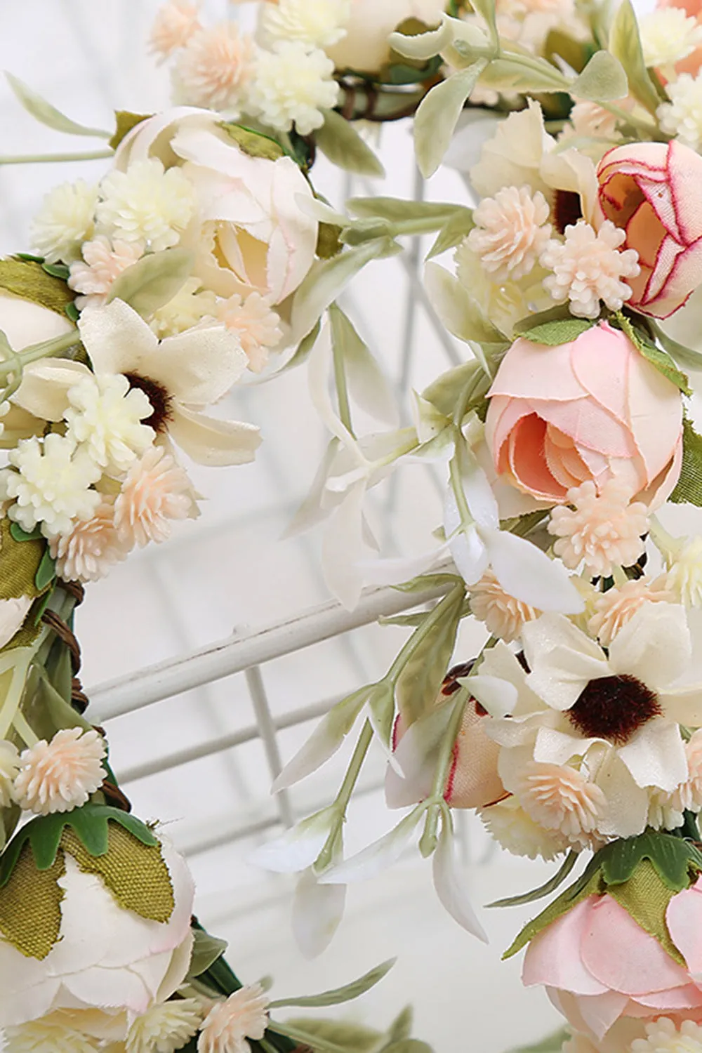 Blush Camellia Floral Crown Bridal Wedding Headband sold by Zapaka product image thumbnail 5