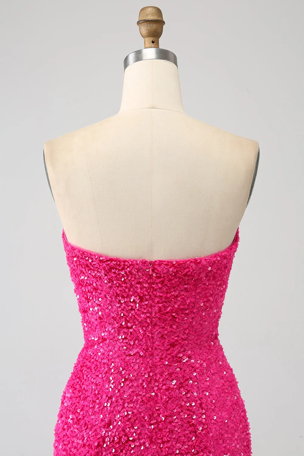 Bling Mermaid Sweetheart Hot Pink Sequins Long Prom Dress sold by Zapaka product image thumbnail 5