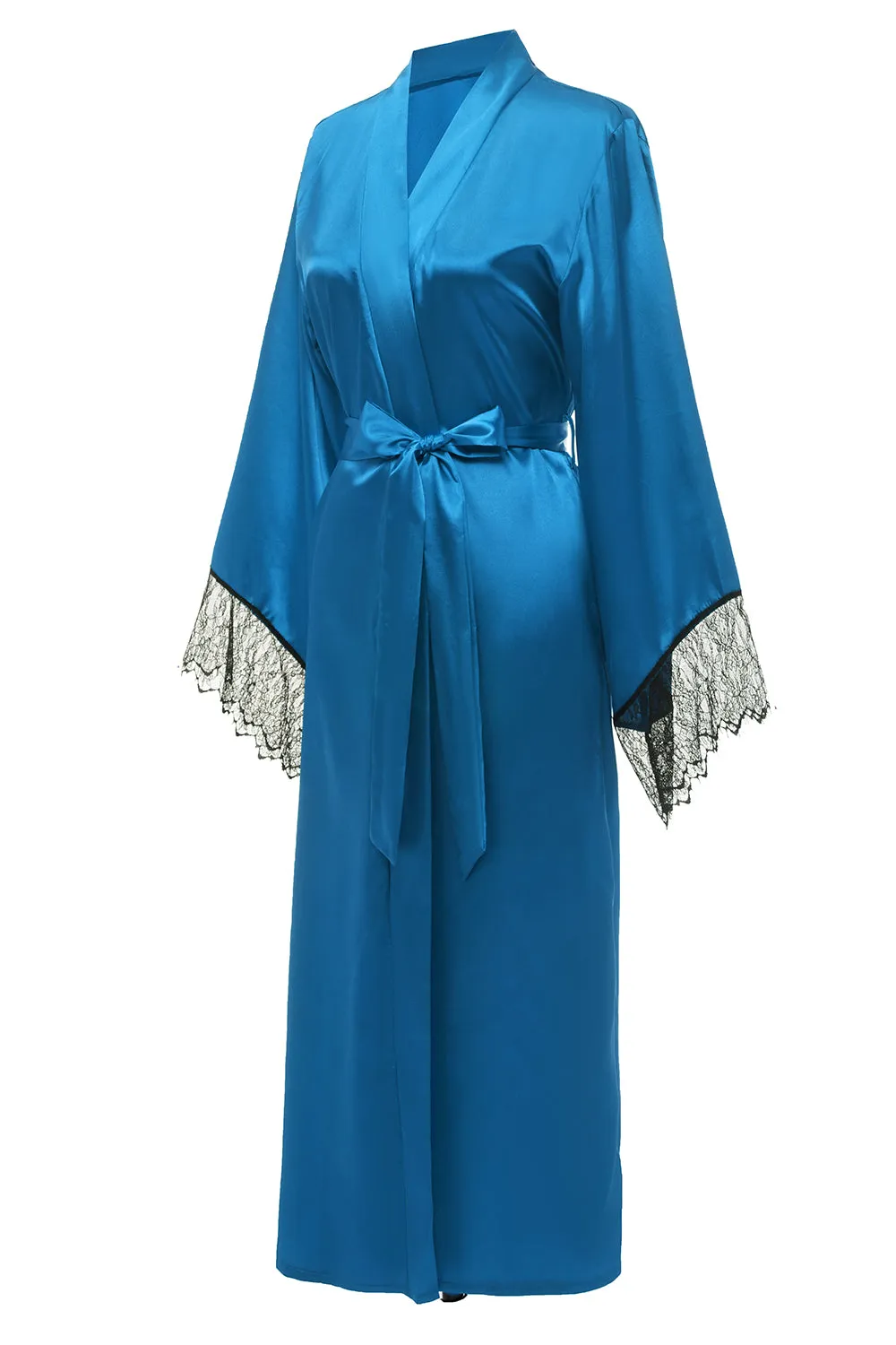 Blue Bridesamaid Robe With Lace sold by Zapaka product image thumbnail 3