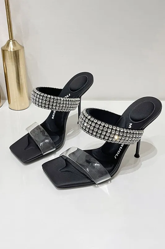 Square Toe Stiletto High Heels with Beading sold by Zapaka