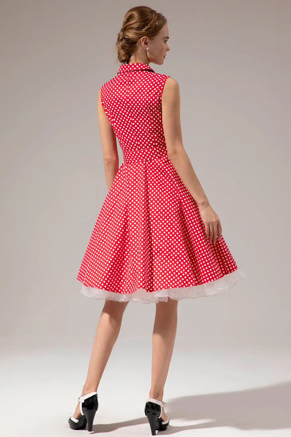 Sleeveless Polka Dot 1950s Dress sold by Zapaka product image thumbnail 2