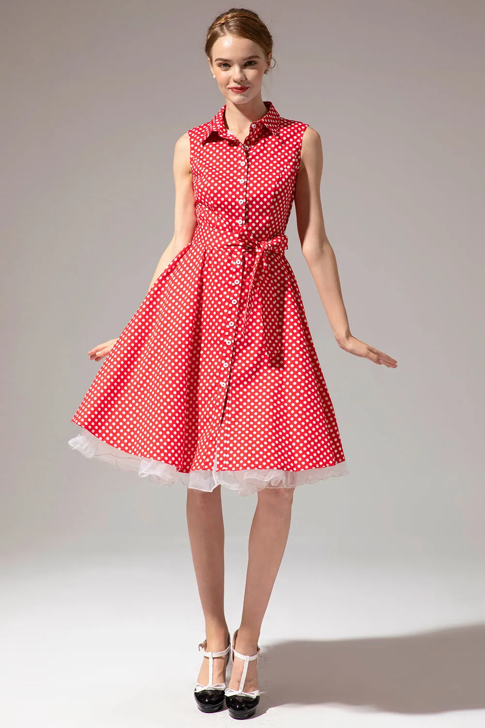 Sleeveless Polka Dot 1950s Dress sold by Zapaka