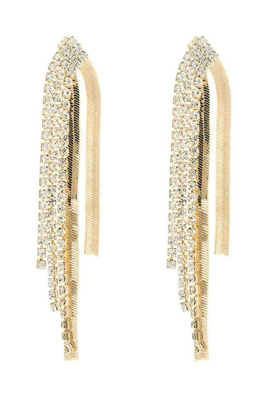 Golden Beaded Prom Earrings sold by Zapaka