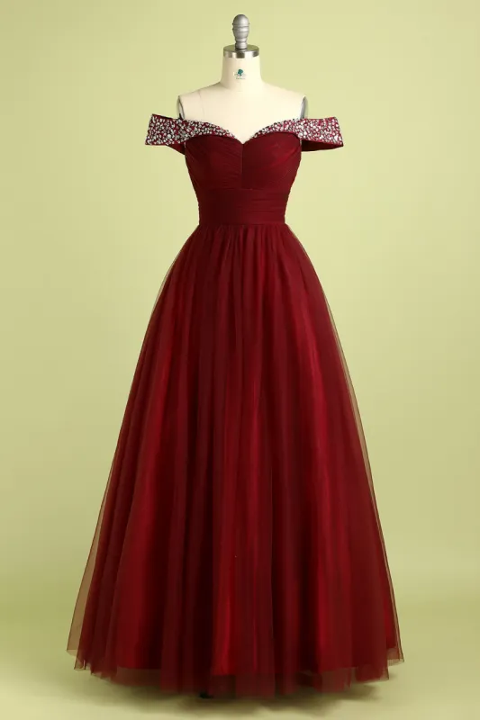 Burgundy Ball Gown sold by Zapaka