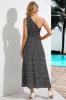 One Shoulder Black Printed Summer Dress sold by Zapaka