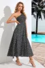 One Shoulder Black Printed Summer Dress sold by Zapaka