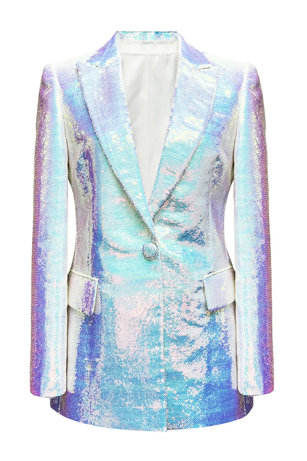 Sparkly White Sequins Women Party Blazer sold by Zapaka
