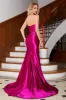 Sparkly Mermaid Fuchsia Corset Prom Dress with Slit sold by Zapaka