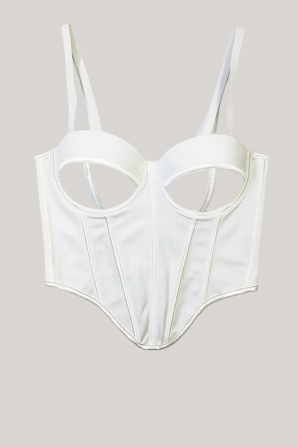 Pink Spaghetti Straps Asymmetrical Hem Corset Top sold by Zapaka product image thumbnail 4