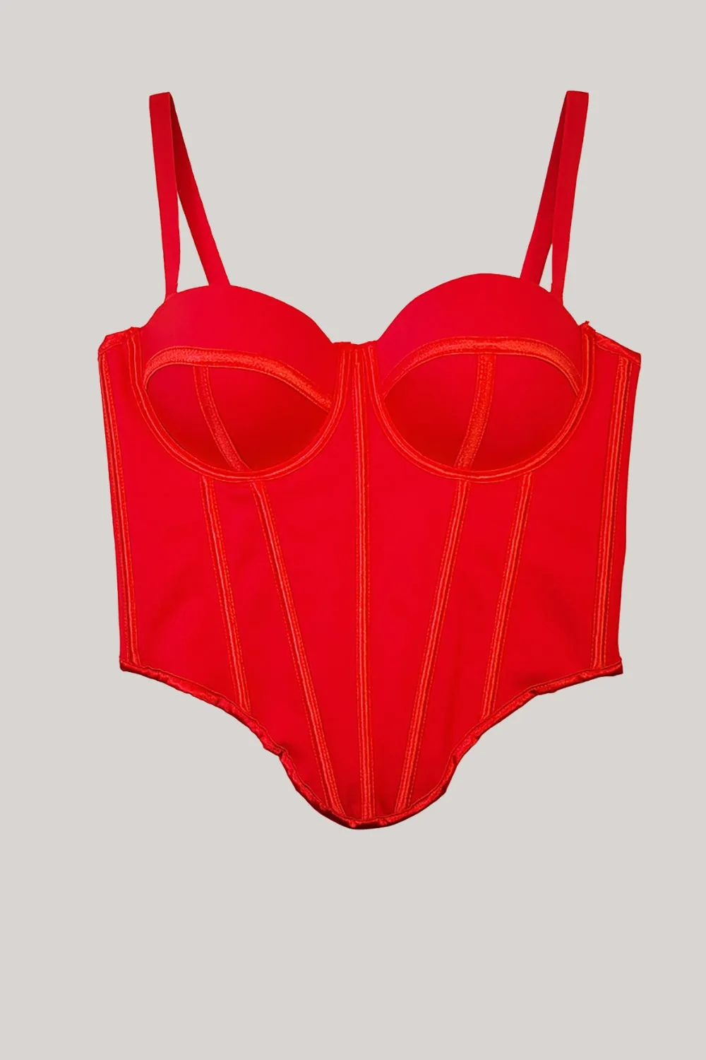 Pink Spaghetti Straps Asymmetrical Hem Corset Top sold by Zapaka product image thumbnail 5