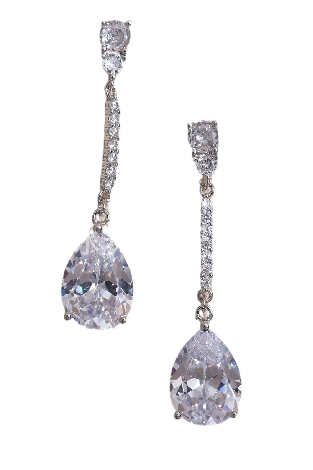 Elegant Silver Gemstone Drop Earrings sold by Zapaka product image thumbnail 2
