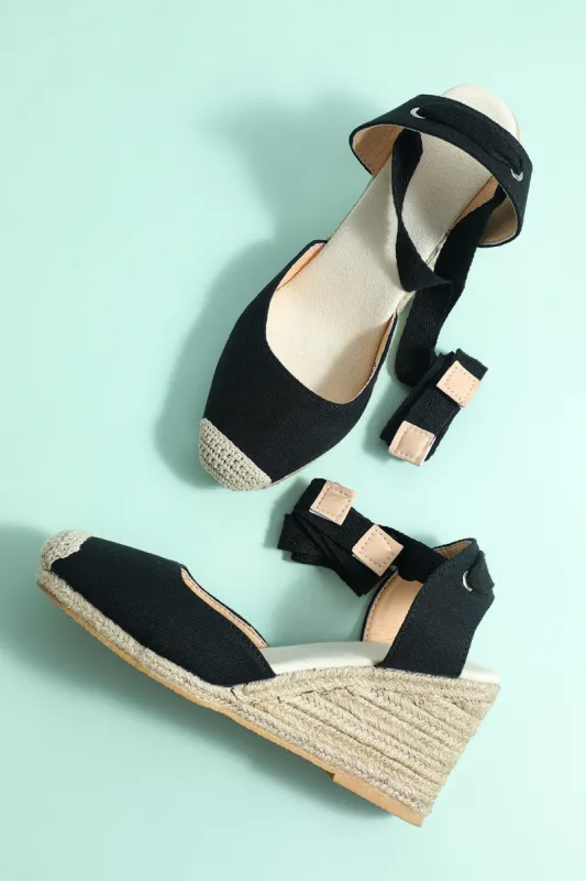 Straw Linen Wedges Women's Shoes sold by Zapaka