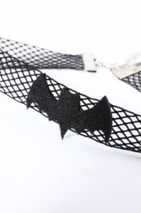 Black Halloween Bat Tulle Choker sold by Zapaka