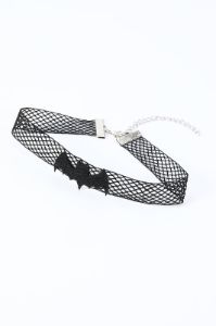 Black Halloween Bat Tulle Choker sold by Zapaka