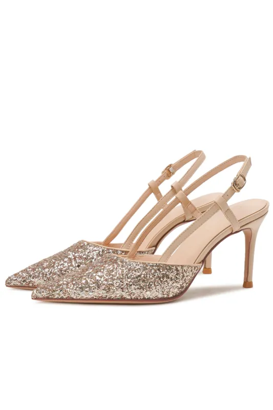 Stiletto High Heels with One Buckle and Toe Cap sold by Zapaka