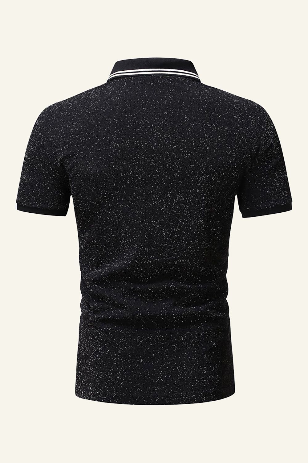 Silm Fit Black Short Sleeves Casual Polo Shirt sold by Zapaka product image thumbnail 2