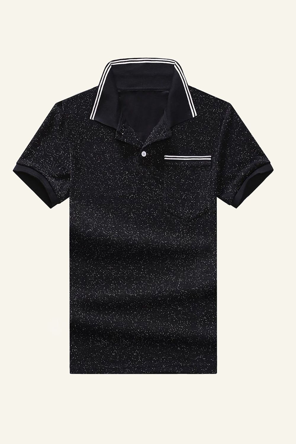 Silm Fit Black Short Sleeves Casual Polo Shirt sold by Zapaka product image thumbnail 3