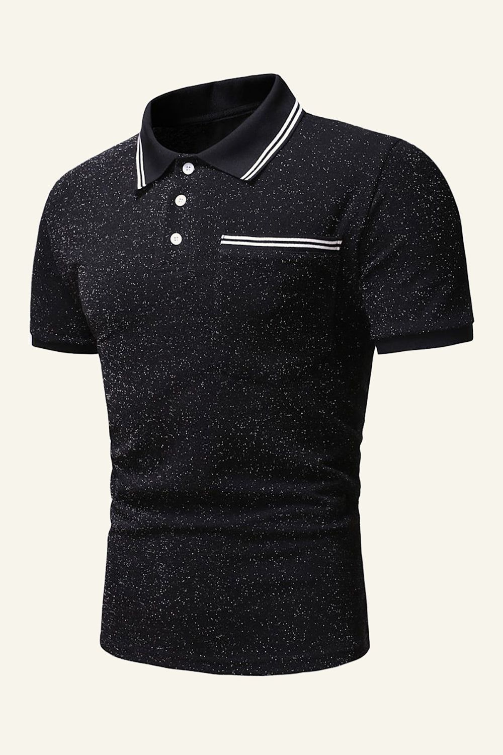 Silm Fit Black Short Sleeves Casual Polo Shirt sold by Zapaka