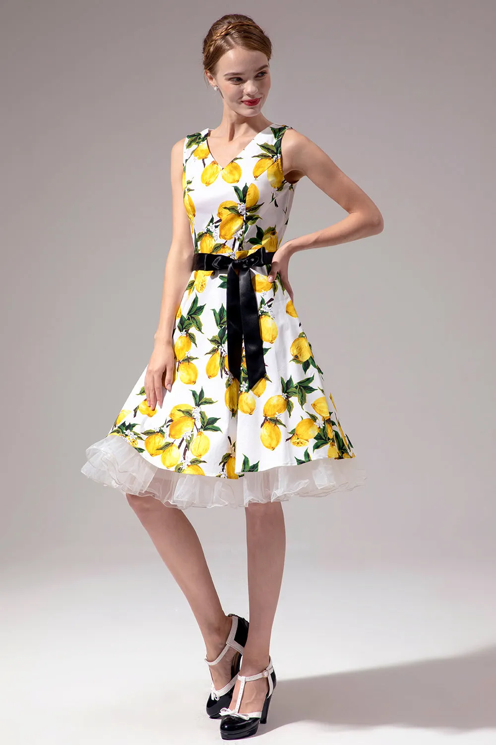 V-neck Lemon Dress sold by Zapaka product image thumbnail 4