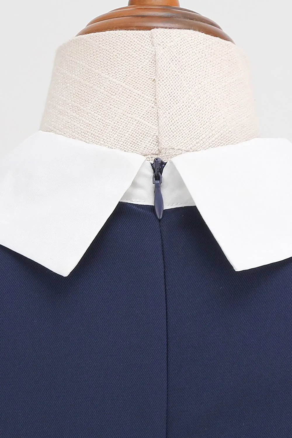 Jewel Neck Navy 1950s Dress with Bowknot sold by Zapaka product image thumbnail 5