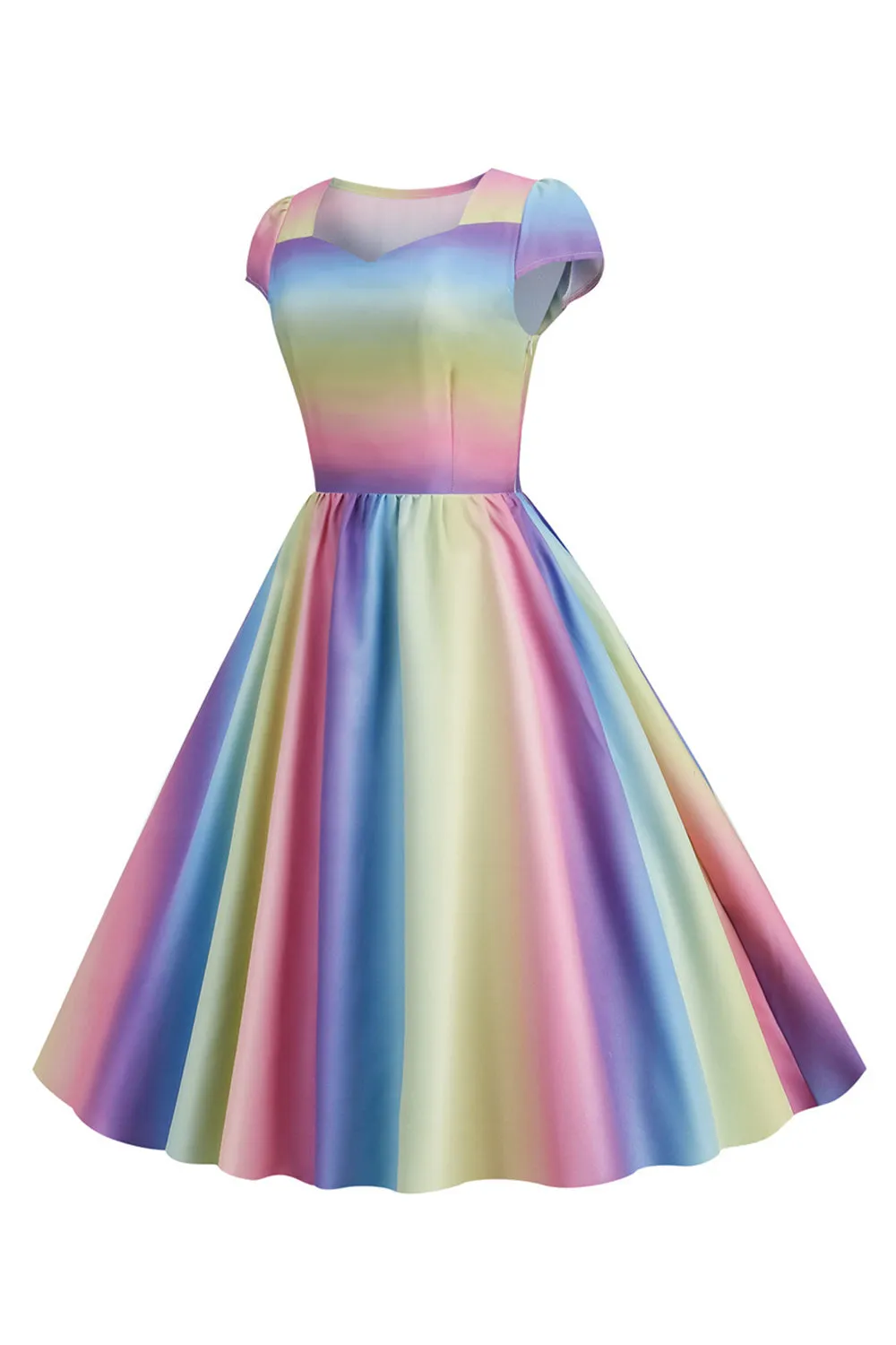 Colorful A Line Vintage 1950s Dress sold by Zapaka product image thumbnail 3
