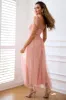 Pink A Line Corset Spaghetti Straps Prom Dress sold by Zapaka