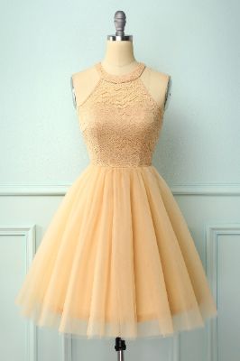 Champagne Short Party Dress sold by Zapaka