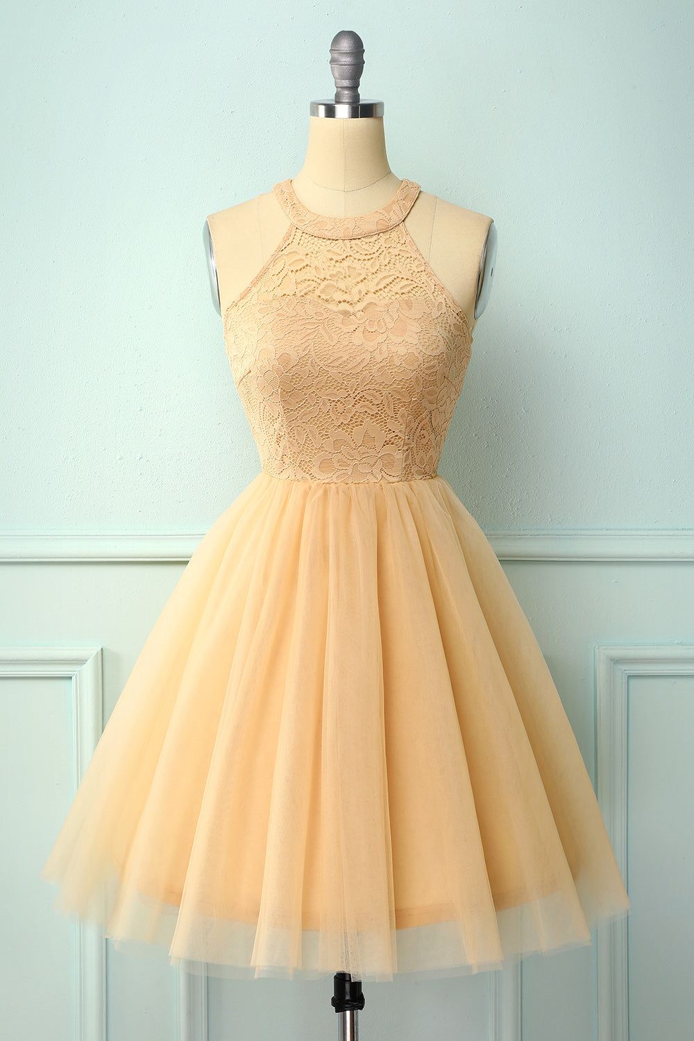 Champagne Short Party Dress sold by Zapaka